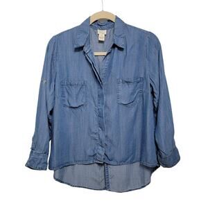 Andrea Jovine Chambray Top 1x Blue Lyocell 688